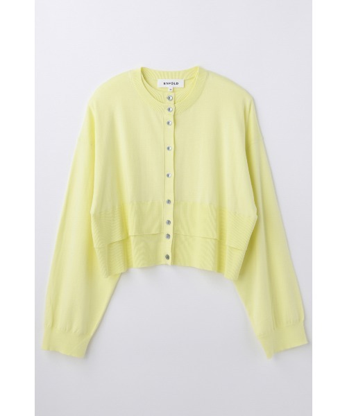 ENFOLD（エンフォルド）の「LAYERED-LIKE-HEM CARDIGAN（カーディガン/ボレロ・レディース・ライトイエロー/オレンジ系その他/ブラック・38）」の2枚目の写真