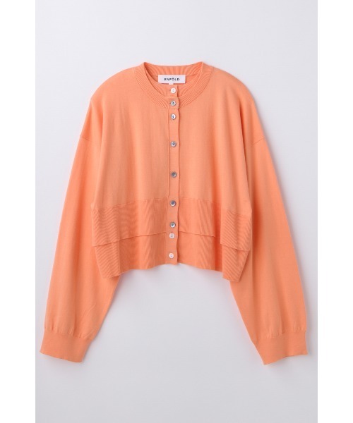 ENFOLD（エンフォルド）の「LAYERED-LIKE-HEM CARDIGAN（カーディガン/ボレロ・レディース・ライトイエロー/オレンジ系その他/ブラック・38）」の3枚目の写真