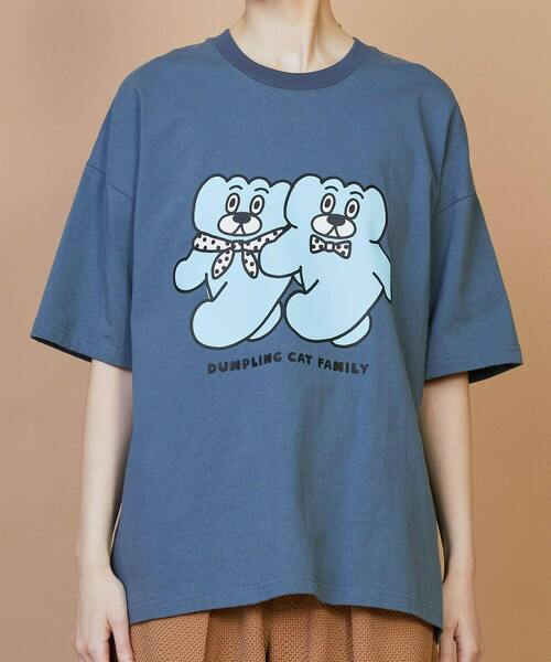 FRAPBOIS（フラボア）の「T.A. T（DUMPLING CAT FAMILY）（Tシャツ/カットソー・レディース・ブルー・2/1）」の5枚目の写真