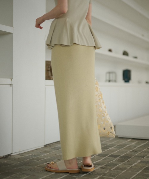 LAULEN(ローレン)の「smooth rib knit pencil skirt / リブニットペンシルスカート(スカート・レディース・オレンジ系/グリーン/グレー/ブラック・FREE)」の6枚目の写真