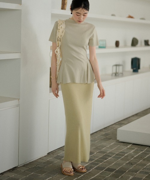 LAULEN(ローレン)の「smooth rib knit pencil skirt / リブニットペンシルスカート(スカート・レディース・オレンジ系/グリーン/グレー/ブラック・FREE)」の7枚目の写真