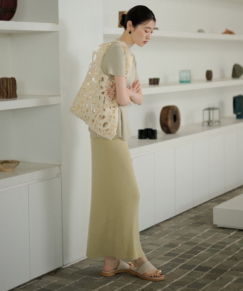 LAULEN(ローレン)の「smooth rib knit pencil skirt / リブニットペンシルスカート(スカート・レディース・オレンジ系/グリーン/グレー/ブラック・FREE)」の8枚目の写真
