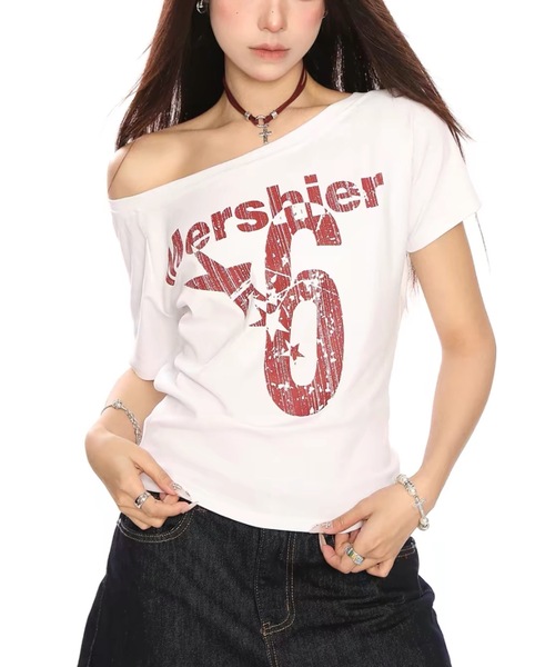 Alvia(アルビア)の「2WAY プリント半袖Tシャツ(Tシャツ/カットソー・レディース・ネイビー/ホワイト・M)」の7枚目の写真