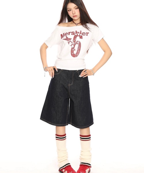 Alvia(アルビア)の「2WAY プリント半袖Tシャツ(Tシャツ/カットソー・レディース・ネイビー/ホワイト・M)」の10枚目の写真