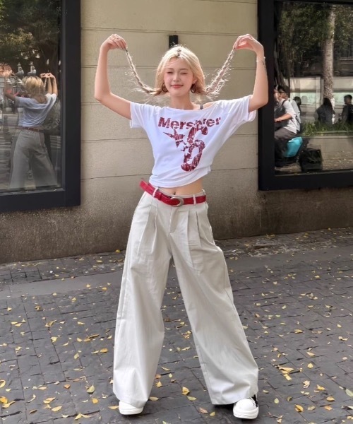Alvia(アルビア)の「2WAY プリント半袖Tシャツ(Tシャツ/カットソー・レディース・ネイビー/ホワイト・M)」の14枚目の写真