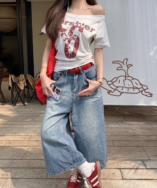 Alvia(アルビア)の「2WAY プリント半袖Tシャツ(Tシャツ/カットソー・レディース・ネイビー/ホワイト・M)」の11枚目の写真