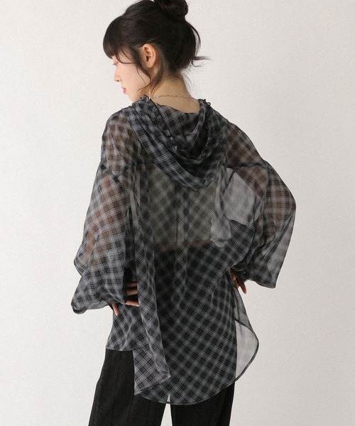 Heather(ヘザー)の「シアーフリルフードシャツ 680359(シャツ/ブラウス・レディース・アイボリー/グレー系その他/ブルー系その他・FREE)」の18枚目の写真