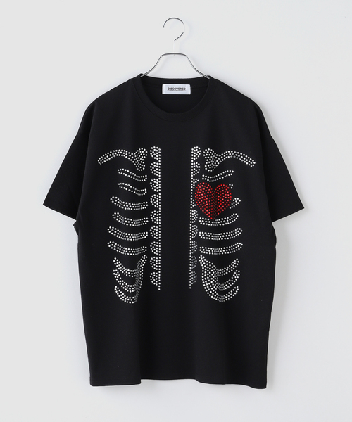 DISCOVERED(ディスカバード)の「DISCOVERED / ディスカバード HOTFIX BONE&HEART TEE(Tシャツ/カットソー・メンズ・ブラック・3)」の1枚目の写真