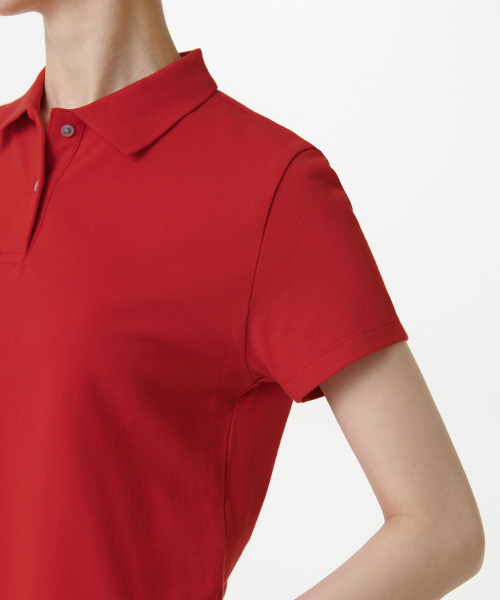 MUSINSA STANDARD WOMAN（ムシンサスタンダードウーマン）の「ウィメンズクロップピケポロシャツ[レッド]（ポロシャツ・レディース・その他・SMALL/MEDIUM/LARGE/X-SMALL）」の8枚目の写真