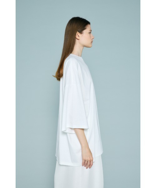 ENFOLD(エンフォルド)の「BIG SILHOUETTE T-SHIRT(Tシャツ/カットソー・レディース・ホワイト/ライトブルー/キナリ・38)」の5枚目の写真