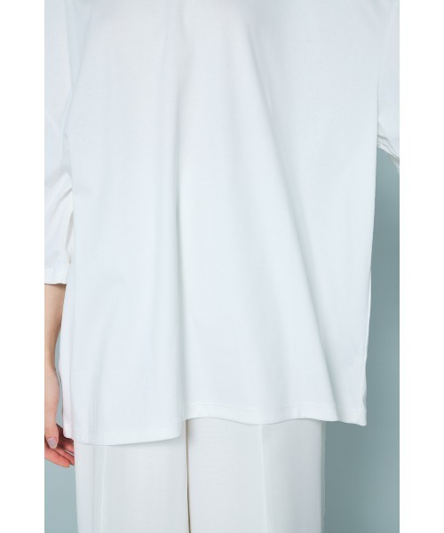 ENFOLD(エンフォルド)の「BIG SILHOUETTE T-SHIRT(Tシャツ/カットソー・レディース・ホワイト/ライトブルー/キナリ・38)」の10枚目の写真
