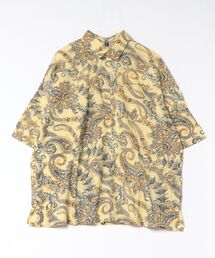 【エスパン】黄色花柄トップス3531 レディースのトップス（イエロー/黄色系・ペイズリー柄）ファッション