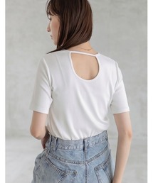 リブカットソーバックオープントップス