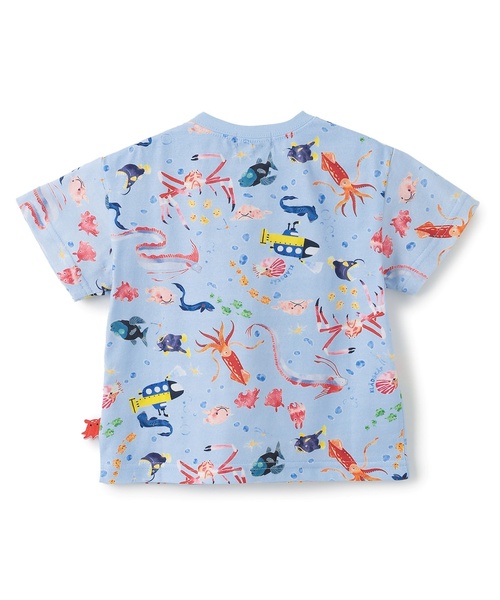 kladskap(クレードスコープ)の「深海魚総柄半袖Tシャツ【接触冷感・吸水速乾】(Tシャツ/カットソー・キッズ・サックスブルー・130cm/110cm/100cm/120cm)」の2枚目の写真