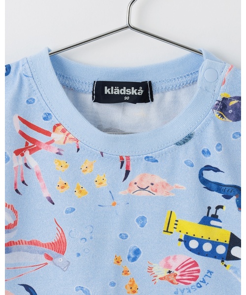 kladskap(クレードスコープ)の「深海魚総柄半袖Tシャツ【接触冷感・吸水速乾】(Tシャツ/カットソー・キッズ・サックスブルー・130cm/110cm/100cm/120cm)」の3枚目の写真