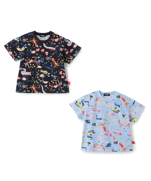kladskap(クレードスコープ)の「深海魚総柄半袖Tシャツ【接触冷感・吸水速乾】(Tシャツ/カットソー・キッズ・サックスブルー・130cm/110cm/100cm/120cm)」の8枚目の写真