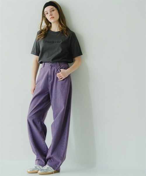 Maison INNESS（メゾンアイネス）の「INNESSエンボスロゴちびTシャツ（Tシャツ/カットソー・レディース・ネイビー/チャコールグレー・S/M/L/LL/3L/4L/5L）」の4枚目の写真