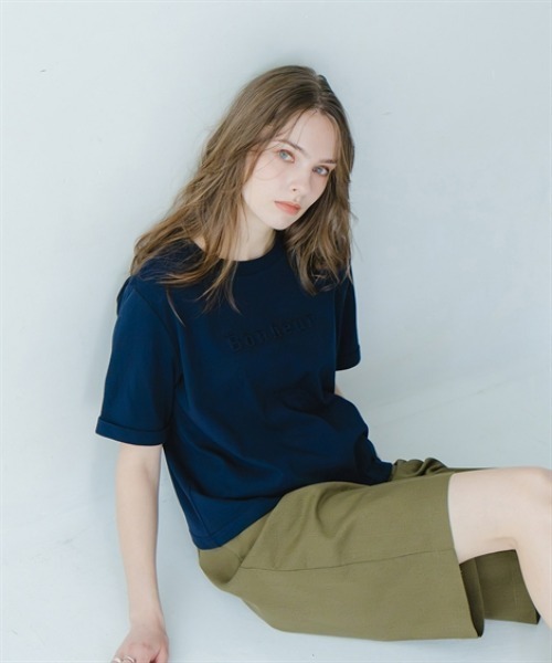 Maison INNESS（メゾンアイネス）の「INNESSエンボスロゴちびTシャツ（Tシャツ/カットソー・レディース・ネイビー/チャコールグレー・S/M/L/LL/3L/4L/5L）」の10枚目の写真