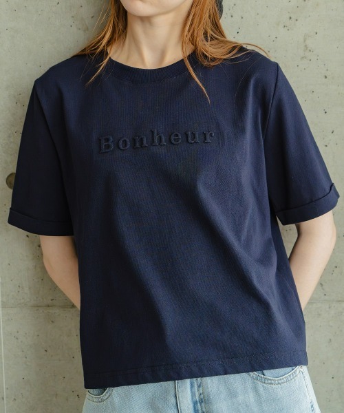 Maison INNESS（メゾンアイネス）の「INNESSエンボスロゴちびTシャツ（Tシャツ/カットソー・レディース・ネイビー/チャコールグレー・S/M/L/LL/3L/4L/5L）」の19枚目の写真