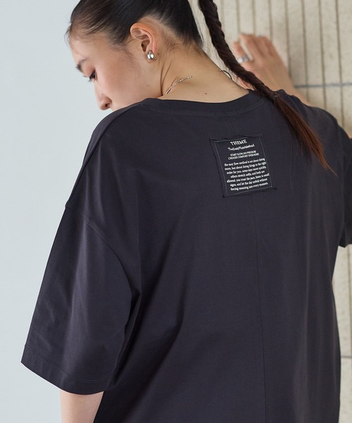 LEPSIM(レプシィム)の「《レプクル》バックパッチT 242850(Tシャツ/カットソー・レディース・ブラック/オフホワイト/ブルー/オレンジ・FREE)」の1枚目の写真