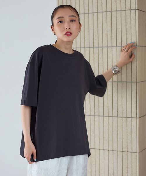 LEPSIM(レプシィム)の「《レプクル》バックパッチT 242850(Tシャツ/カットソー・レディース・ブラック/オフホワイト/ブルー/オレンジ・FREE)」の19枚目の写真