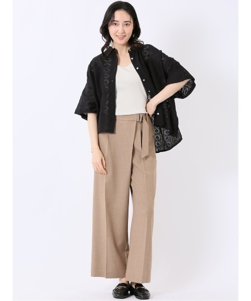 m.f.editorial(エムエフエディトリアル)の「【ストレッチ ウォッシャブル UVカット イージーケア】m.f.エディトリアル レディース D管付き ラップ パンツ ベージュ(スラックス・レディース・ベージュ・MEDIUM/LARGE/X-LARGE/S)」の11枚目の写真