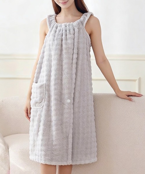 Miniministore（ミニミニストア）の「バスタオルワンピース 着るタオル吸水速乾（タオル・レディース・ライトグレー/ライトブルー/アイボリー・FREE）」の14枚目の写真