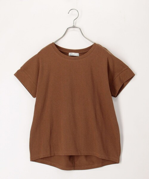 fredy couleur(フレディクルール)の「ドライタッチ天竺袖口ダブルTee(Tシャツ/カットソー・レディース・ブラウン/チャコールグレー/オフホワイト/ブラック/ロイヤルブルー・38)」の1枚目の写真