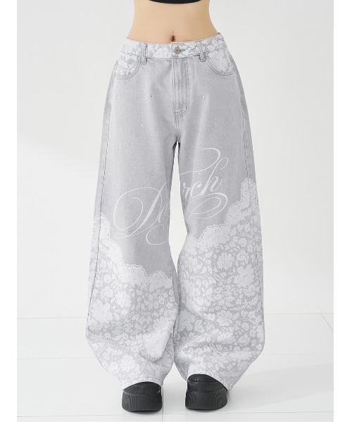 Darich（ダーリッチ）の「レースビジュールーズデニムパンツ（デニム
