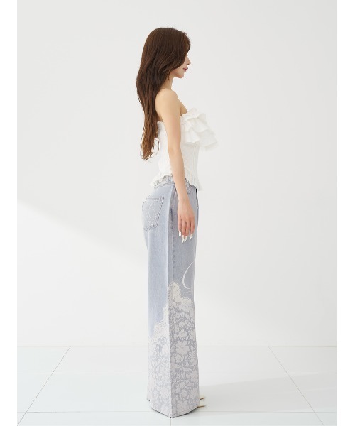 Darich（ダーリッチ）の「レースビジュールーズデニムパンツ（デニム