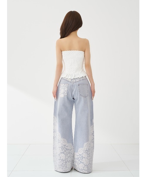 Darich（ダーリッチ）の「レースビジュールーズデニムパンツ（デニム