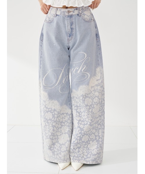 Darich（ダーリッチ）の「レースビジュールーズデニムパンツ（デニム