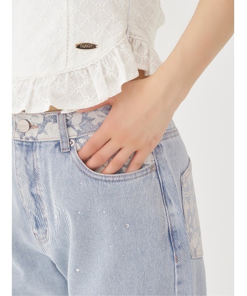 Darich（ダーリッチ）の「レースビジュールーズデニムパンツ（デニム