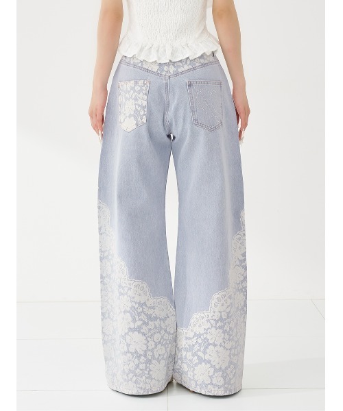 Darich（ダーリッチ）の「レースビジュールーズデニムパンツ（デニム