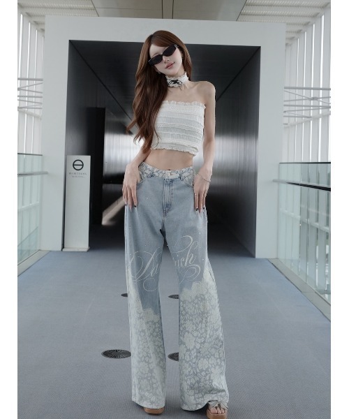 Darich（ダーリッチ）の「レースビジュールーズデニムパンツ（デニム