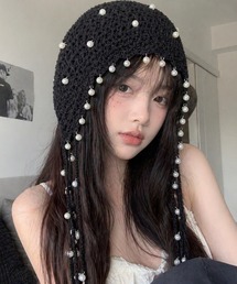 almo（アルモ）の「【Bls】【ZA】【Bling Leads】ﾊﾟｰﾙ ｸﾛｼｪﾎﾞﾝﾈｯﾄ(BL)（ニットキャップ/ビーニー）」