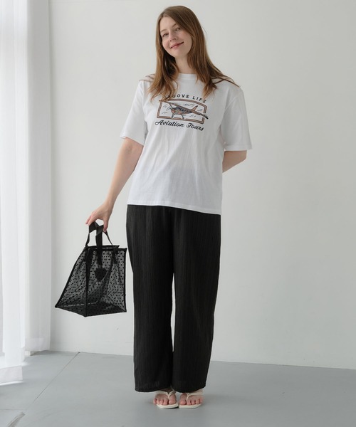 ZAKKA-BOX(ザッカボックス)の「ハートフロッキートートバッグL(ハートチャーム付き)(トートバッグ・レディース・ベージュ/ブラック・FREE)」の12枚目の写真