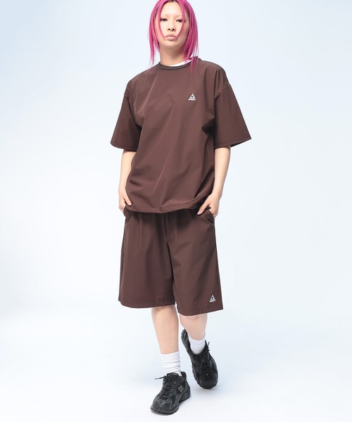 GERRY(ジェリー)の「【セットアップ】GERRY (ジェリー) Tシャツ 短パン セットアップ メンズ 夏 レディース 上下セット ストレッチ ナイロン ショートパンツ(セットアップ・メンズ・ブラック/ブラウン/サンドグレー・LL/L/M)」の3枚目の写真