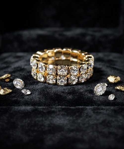 GALLIS ADDICTION(ガリスアディクション)の「GA Double Tennis Chain Stretch Ring(リング・メンズ・シルバー/ゴールド・FREE)」の2枚目の写真
