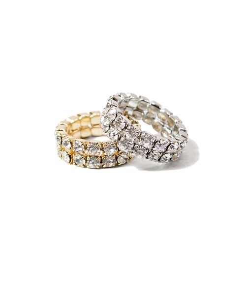 GALLIS ADDICTION(ガリスアディクション)の「GA Double Tennis Chain Stretch Ring(リング・メンズ・シルバー/ゴールド・FREE)」の5枚目の写真