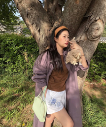 SINOON（シヌーン）の「Floral Embroidered Short Pants (White)（その他パンツ）」