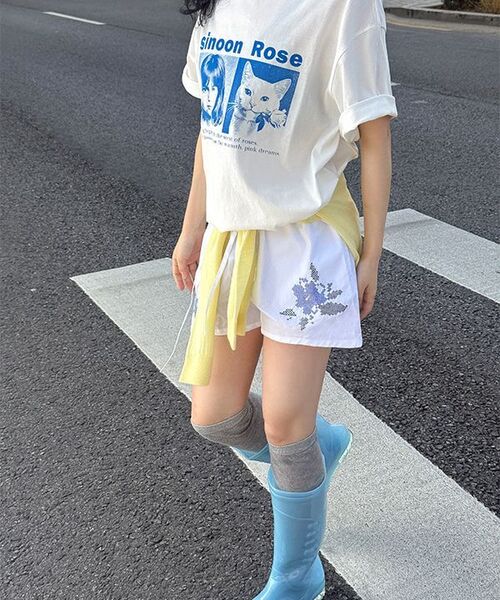 SINOON(シヌーン)の「Floral Embroidered Short Pants (White)(その他パンツ・レディース・ホワイト・FREE)」の8枚目の写真