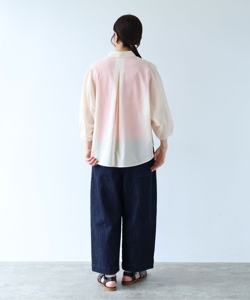 yuni（ユニ　）の「強撚強撚Cotton Polyester sheer shirt（シャツ/ブラウス・レディース・カーキ/キナリ/チャコールグレー・FREE）」の22枚目の写真