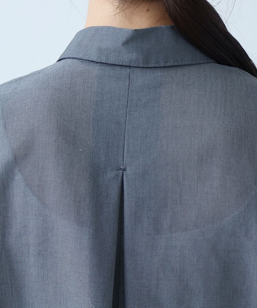 yuni（ユニ　）の「強撚強撚Cotton Polyester sheer shirt（シャツ/ブラウス・レディース・カーキ/キナリ/チャコールグレー・FREE）」の13枚目の写真