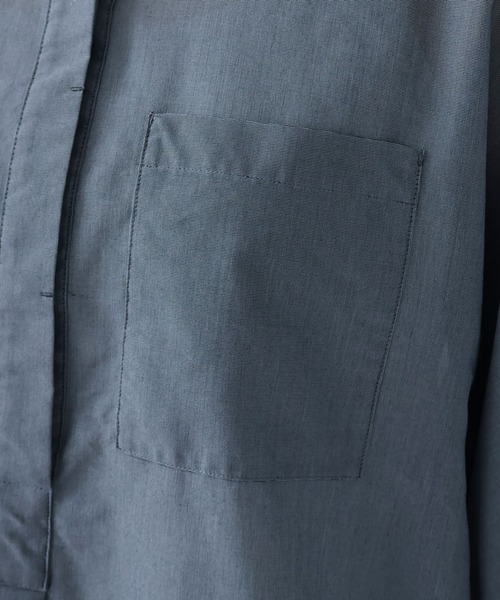yuni（ユニ　）の「強撚強撚Cotton Polyester sheer shirt（シャツ/ブラウス・レディース・カーキ/キナリ/チャコールグレー・FREE）」の15枚目の写真