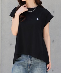 【U.S. POLO ASSN./ユーエスポロアッスン】ワンポイント ダブルホースマン刺繍 フレンチスリーブTシャツ