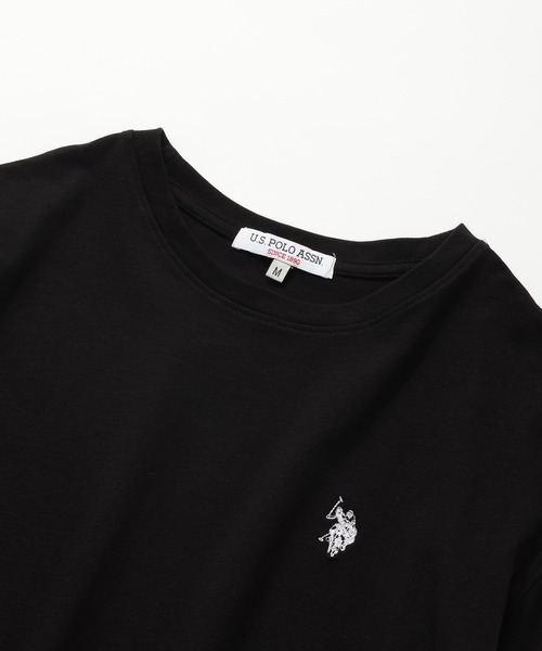U.S. POLO ASSN.（ユーエスポロアッスン）の「【U.S. POLO ASSN./ユーエスポロアッスン】ワンポイント ダブルホースマン刺繍 フレンチスリーブTシャツ（Tシャツ/カットソー・レディース・ホワイト系その他/スミクロ/ピンク/オフホワイト・M/L/LL）」の21枚目の写真