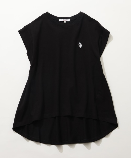 U.S. POLO ASSN.（ユーエスポロアッスン）の「【U.S. POLO ASSN./ユーエスポロアッスン】ワンポイント ダブルホースマン刺繍 フレンチスリーブTシャツ（Tシャツ/カットソー・レディース・ホワイト系その他/スミクロ/ピンク/オフホワイト・M/L/LL）」の19枚目の写真
