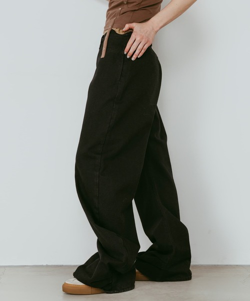 Knuth Marf(クヌースマーフ)の「【Knuth Marf】クヌースマーフ wide bell-bottom denim pants(デニムパンツ・レディース・ブラック/グレー/ブラウン・XS/S/M)」の4枚目の写真