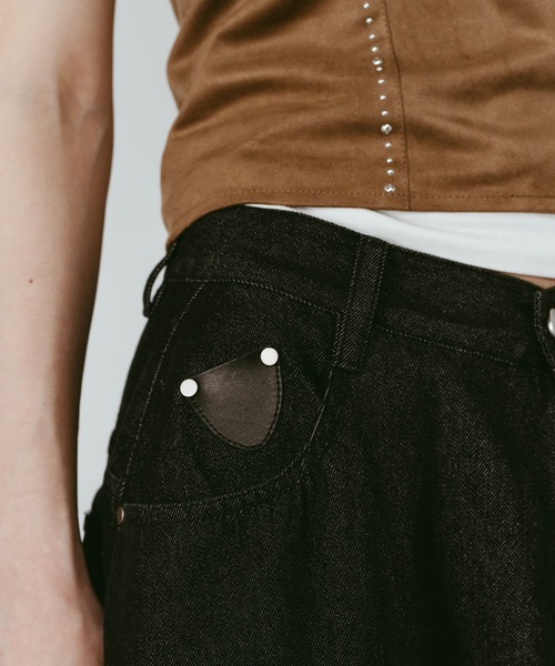 Knuth Marf(クヌースマーフ)の「【Knuth Marf】クヌースマーフ wide bell-bottom denim pants(デニムパンツ・レディース・ブラック/グレー/ブラウン・XS/S/M)」の7枚目の写真